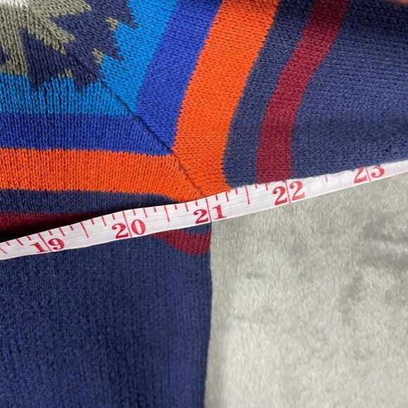 Mossimo Blue Aztec Print Pullover Long Sleeve Sweater Mens Size L Cotton Knit - Picture 5 of 7